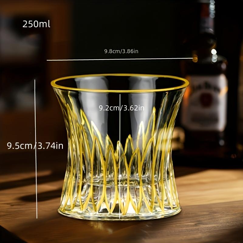 Стакан для виски Золотая линия Бокалы для вина и виски Золотая роспись Хрустальная барная посуда Многофункциональный Бокал для пива, коктейлей, для дома, для воды, для кофе