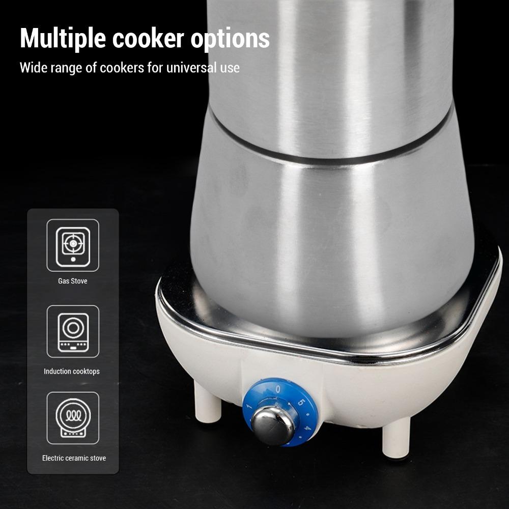 300 ML Capacity Stovetop Coffee Pot 304 Stainless Steel Stovetop Espresso Maker For Brewing Coffee