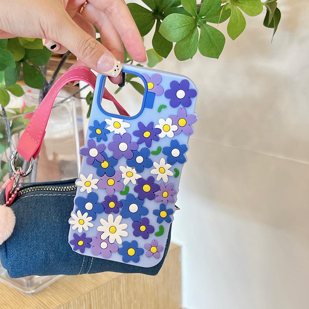 INS Korean Daisy Flower Soft Silicone Luxury Phone Case for IPhone 16 15 13 14 12 Pro Max 14 Plus Fashion Cute Floral Back Cover