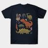 Мужская черная футболка с принтом Jurassic Friends Печать на бумаге для трансфера без вырезания Хлопковая футболка