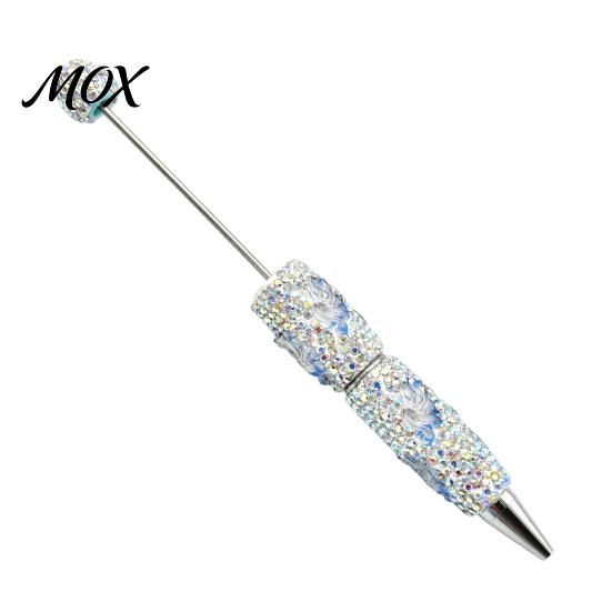 Sparkling Cartoon Shaped Pen DIY Glow-in-the-Dark Diamond Beaded Pen, Rhinestone Ballpoint Pens with Charms, Cute Glitter Writing Stable Tools