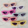 Kids Flower Sunglasses Girls Cat Eye Frame Glasses Children Cute Daisy Shades Outdoor UV Protection Party Eyewear