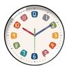 Colorful Early Education Wall Clock Round Mute Electronic Color Clock Minimalist Punch-free Learning Wall Hanging Clock Home