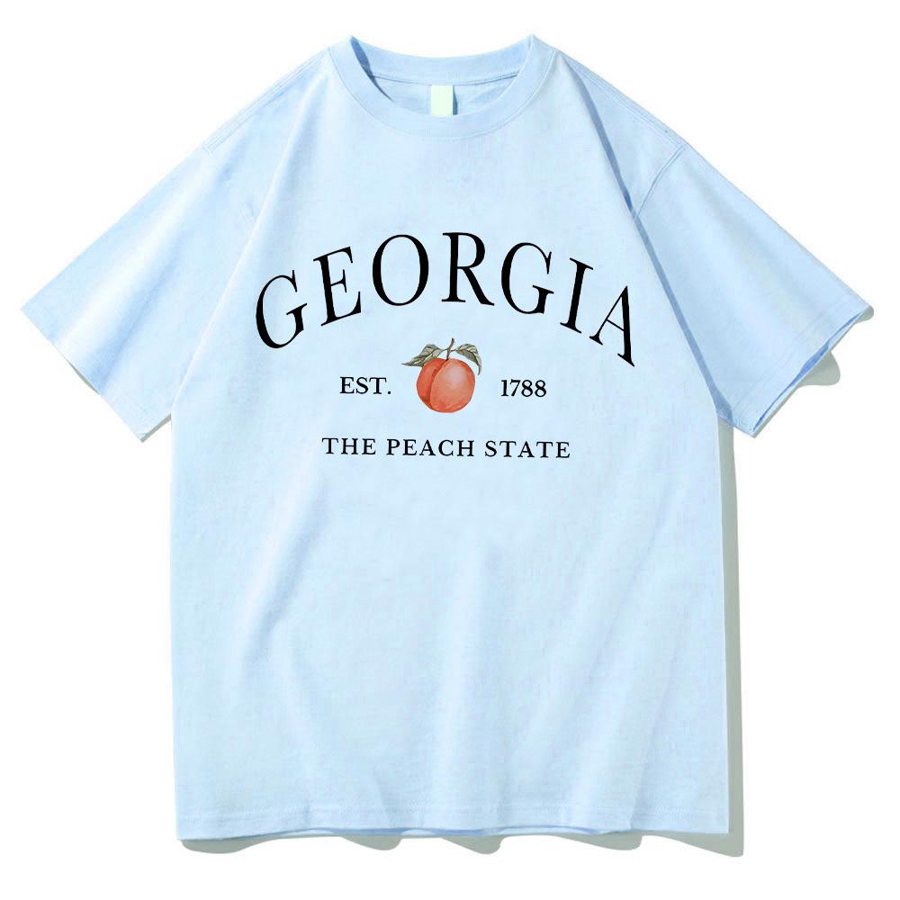 Georgia Peach Vintage Print T-shirts Ginny & Georgia 3 Hot TV Show Tees Adorable Female Clothes Summer Cotton Soft T Shirt Daily