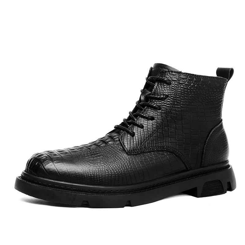 High Quality Men's Boots Winter Plus Velvet Leather Shoes Fashion Cotton Shoes Fashion Ankle Boots Business Casual Outdoor Shoes