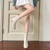 Elastic Thin Boots Women's New Autumn and Winter with White Boots Square Head High Heel Short Boots Women's Naked Boots
