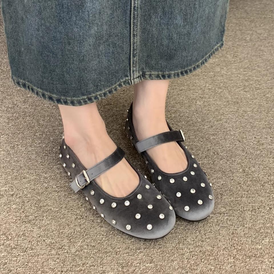 Туфли женские с круглым носком и неглубоким горлом, весенние, корейские, французские, темпераментные, балетки, вечерние туфли, туфли Мэри Джейн на плоской подошве