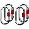 Mu Mianhua 25KN Silver Hard Steel Climbing Carabiner with Screw Clasp 4 Sets56