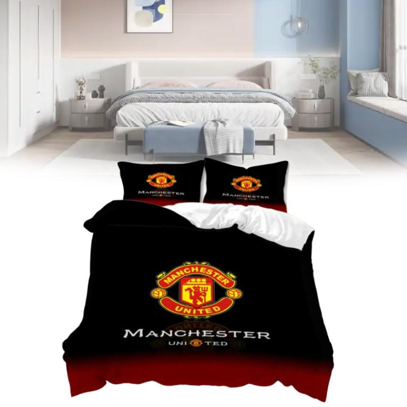 Постельное белье Manchester United из мягкой полиэфирной ткани для спальни фанатов
