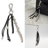 Unique Geometric Bead Bag Chain Keychain Charm With Tassel Accent For Purse Keys Jewelry Accessories Decoration