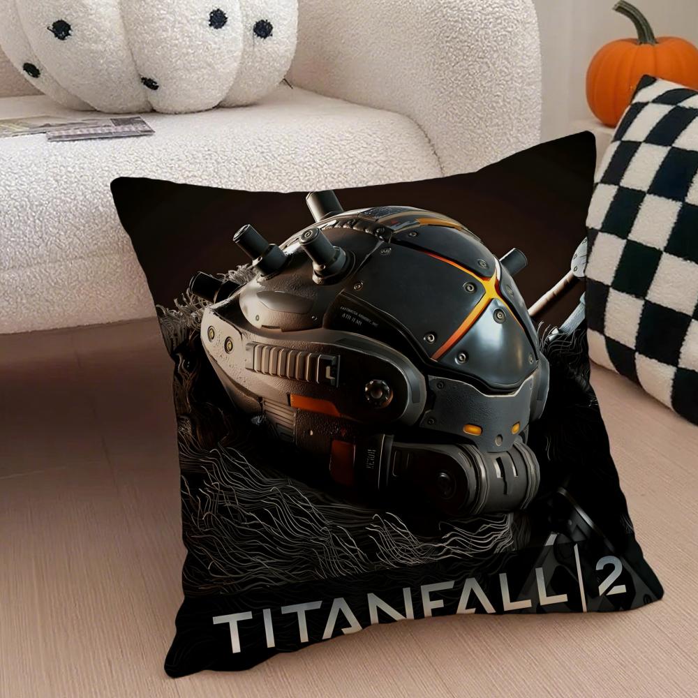 Наволочка Titanfall 2 Антипылевой чехол на подушку Наволочка на подушку с потайной молнией Шелковистый короткий плюш Чехол на подушку для дивана