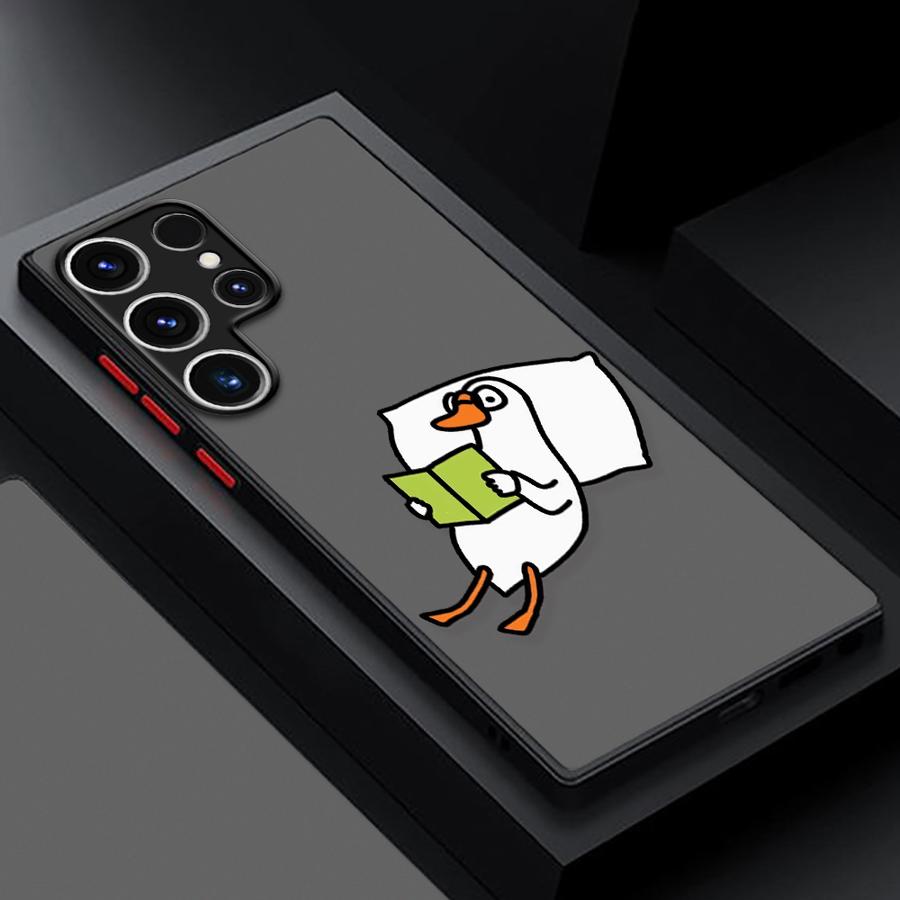 Милый Мультяшный Плоский Утенок Чехол для Samsung Galaxy S24 Ultra S23 Plus S25 S22 S21 FE S20 Note 20 S9 S10 Силиконовый Чехол для Телефона