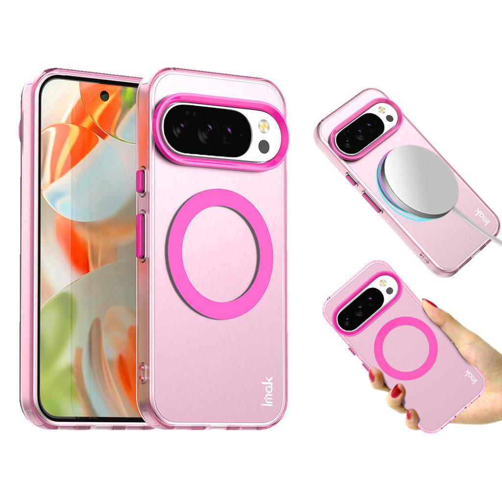 IMAK For Google Pixel 10/10 Pro Case Compatible with MagSafe Candy Color Anti Drop TPU+PET Back Cover