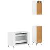 3 Piece Bathroom Cabinet System BREDA High Gloss White