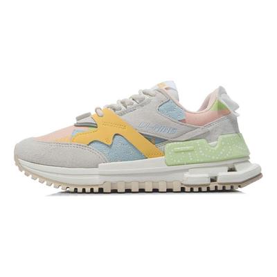 Кроссовки Li Ning 001 Craft светоотражающие, амортизирующие, нескользящие, износостойкие, легкие, дышащие, с низким верхом, женские, белые, желтые AGCR122-6