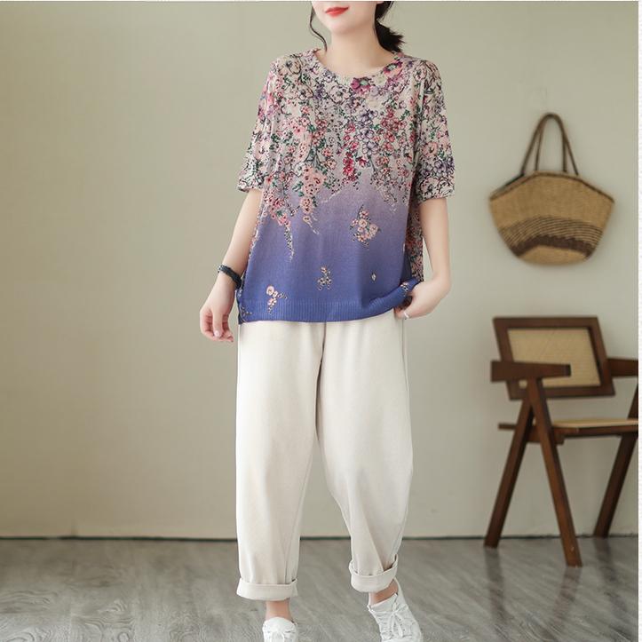 Dimanaf 2024 летние женские футболки, летние стильные рубашки с принтом листьев, красочные элегантные топы с цветочным принтом, свободные повседневные футболки