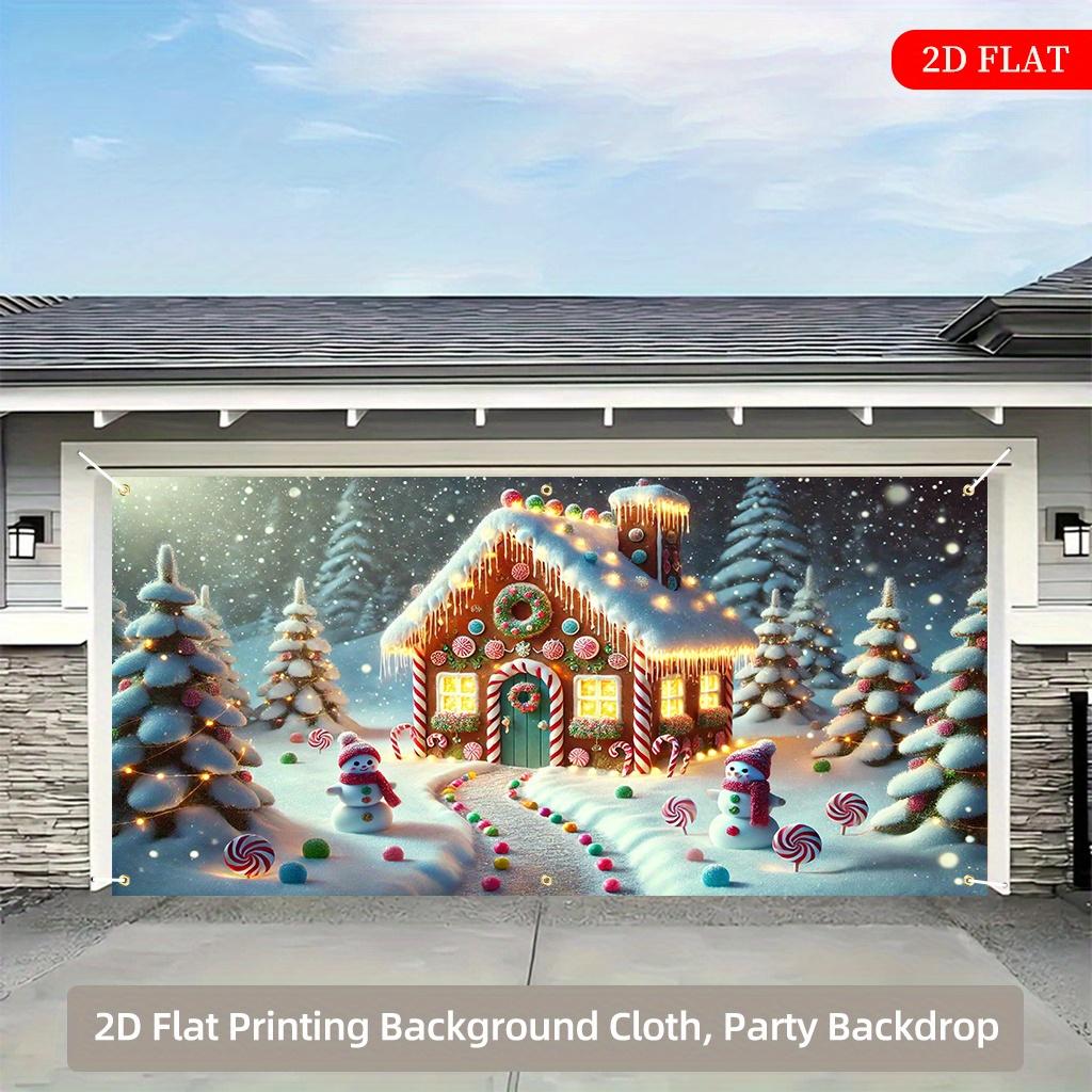 1 piece, candy house Christmas snow background, multi scenario application, no need for electricity, large outdoor decor