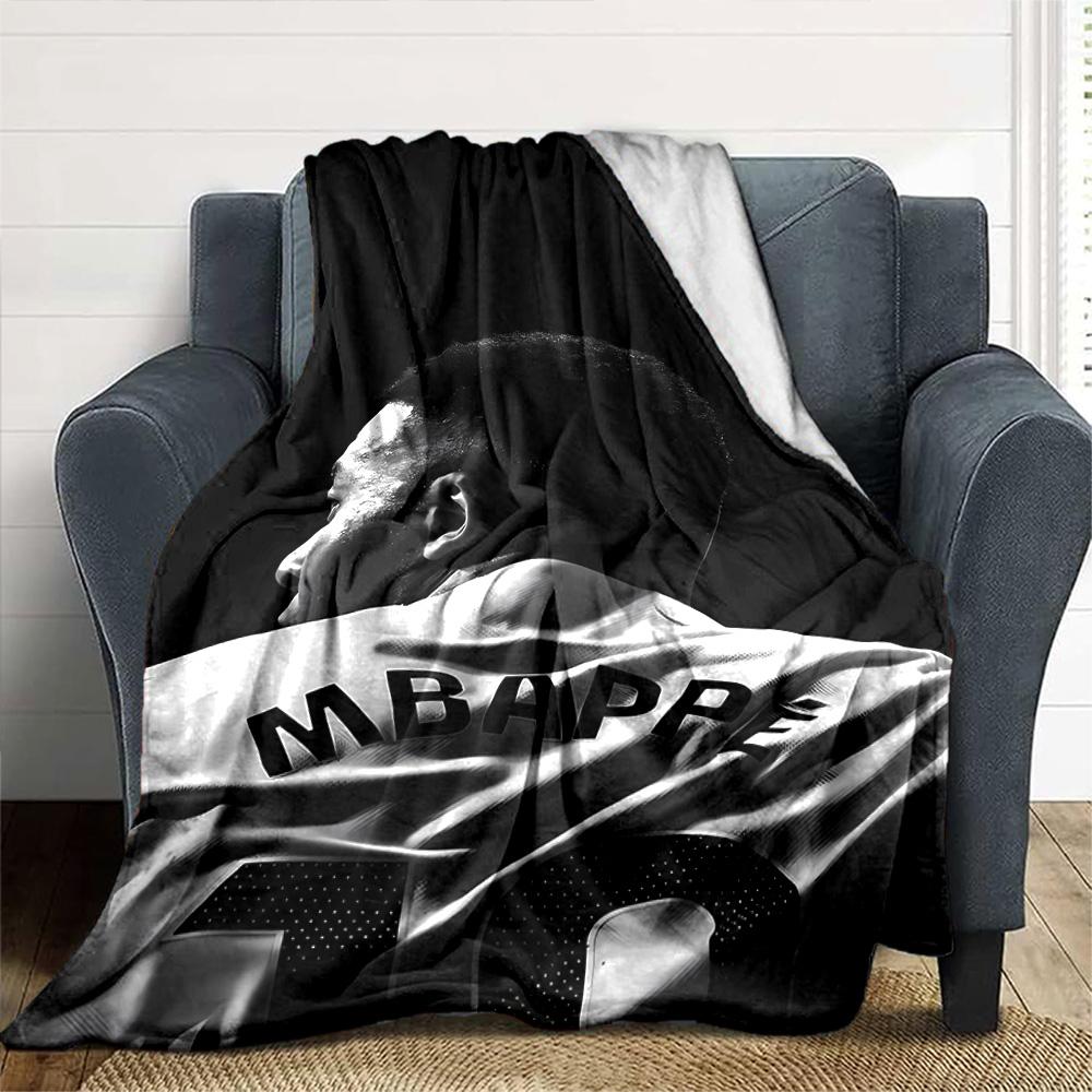 Mbappe's Back Black Blanket Soft & Cozy Great for Office Seaside Chair for All Occasions Playful Design Best Holiday Gift for Friends Family