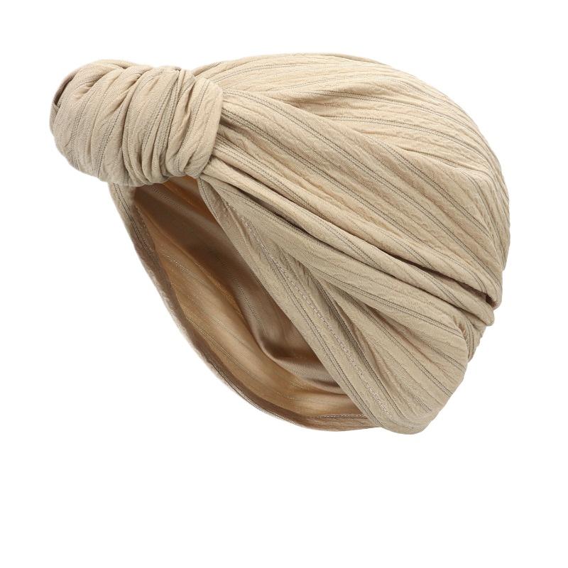 Silver Wire Cow Horn Toe Cap Autumn Winter Knot Fashion Headscarf Hat Women's Hats