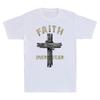 Jesus Christ Cross Faith Over Fear Quote Saying Christian Unisexs Black Tshirt