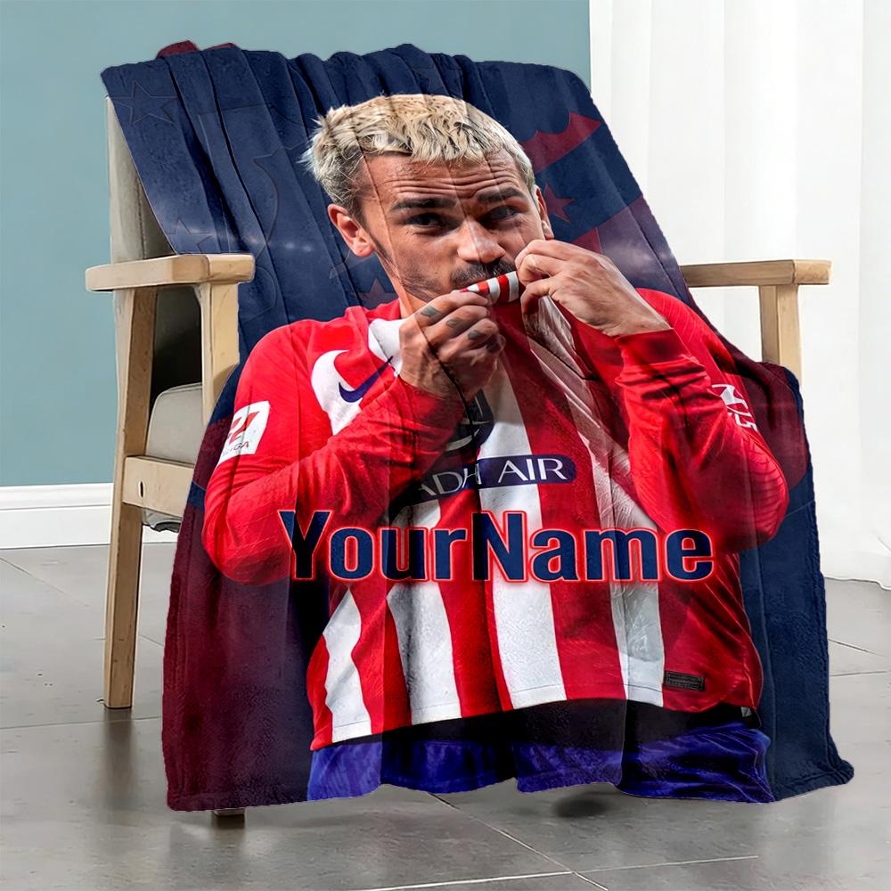 Atletico Madrid Customize Your Name Blanket Multi-purpose Personalized Blanket Warmthful Decor for Couch Livingroom Bed Home Decor