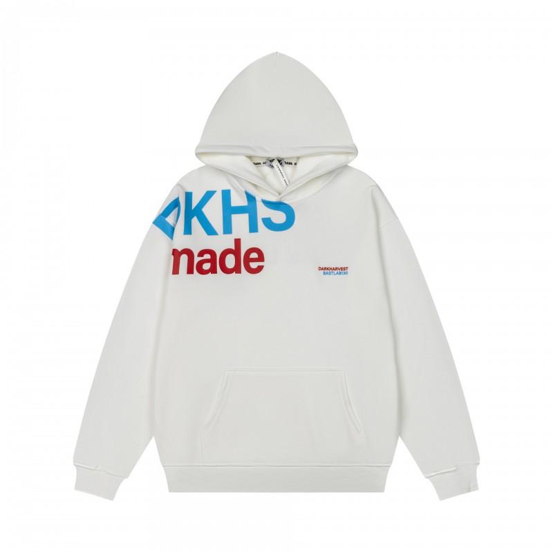 Oversize Graphic Print Hoodie Men Women Color Block Letter Streetwear Casual Loose Fit Pullover