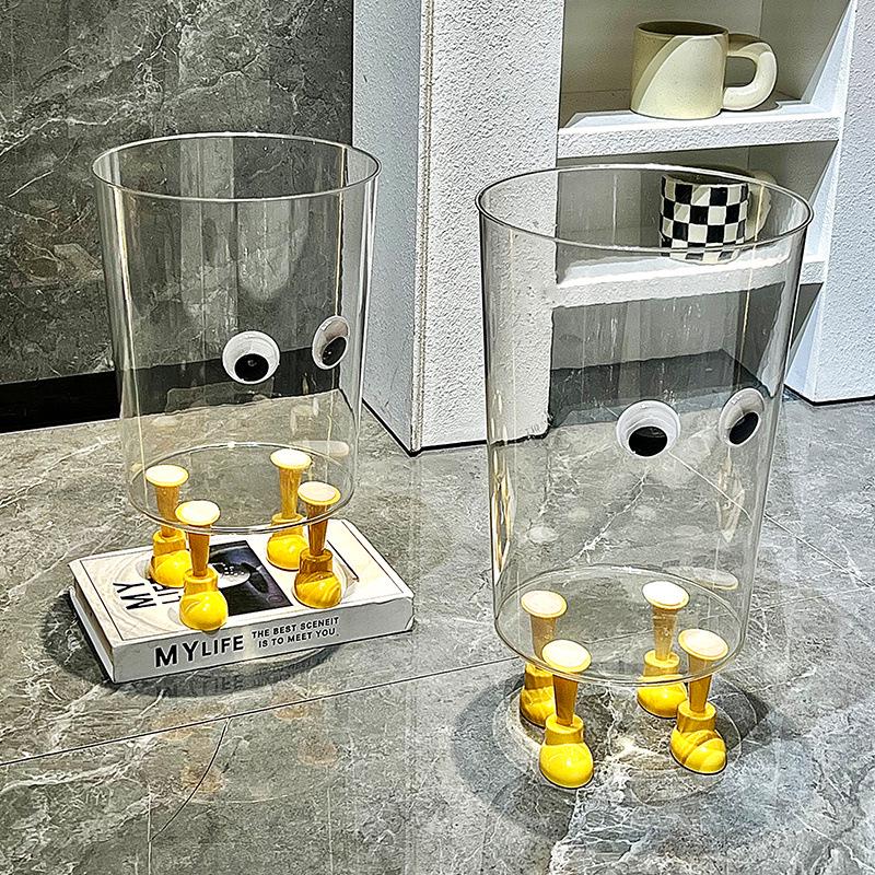 Милый прозрачный мусорный бак для дома и офиса