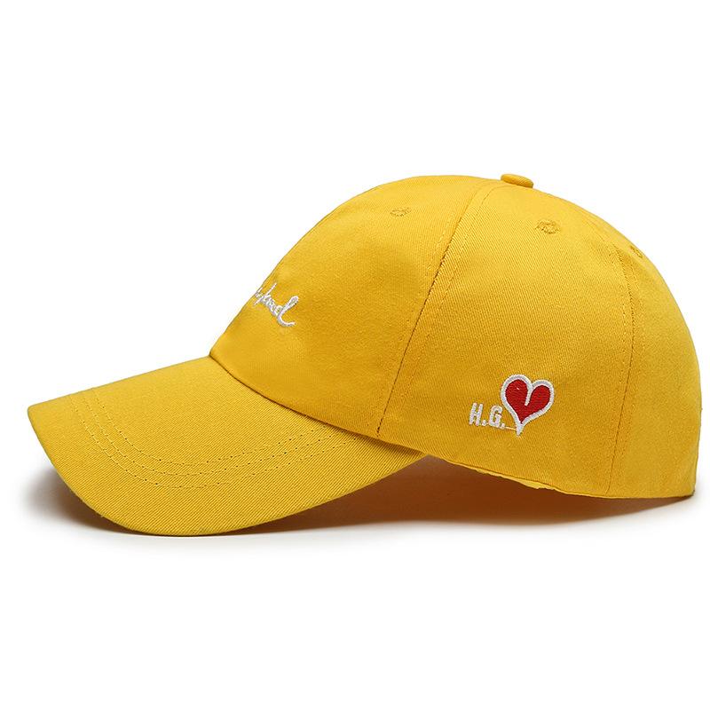 Женская Бейсболка с Вышивкой Буквы Сердце Летняя Мужская Однотонная Snapback Унисекс Шляпа от Солнца Осень Спортивная Хип-Хоп Бейсболка Кепка