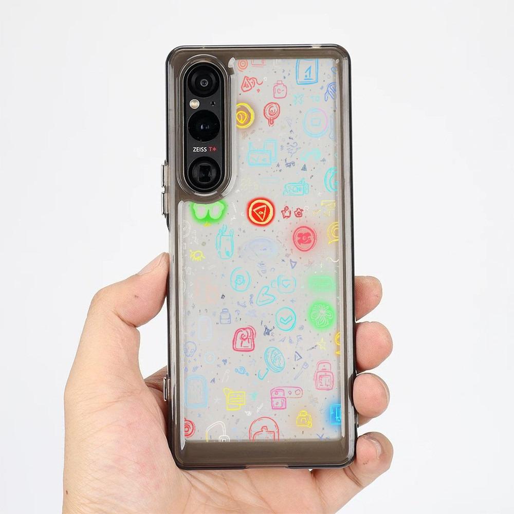 Для Sony Xperia 1 V VI VII VIII Xperia 5 V Xperia 10 V VI VII "Граффити" Жесткий прозрачный чехол для телефона / Ударопрочный чехол Sony
