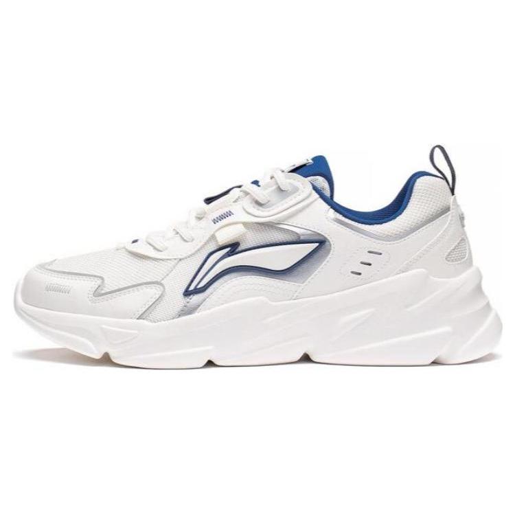 Li Ning Cloud Sea Нескользящие износостойкие Низкие спортивно-повседневные кроссовки Мужские Цвет: Туманно-белый Серебристый AGCT153-2