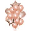 Champagne Gold Love Pentagram Aluminum Film Balloon Pearlescent Latex Balloon Combination Set