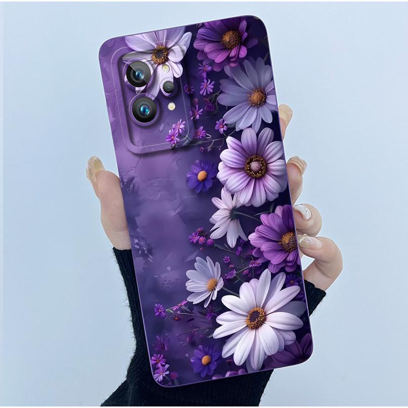 Case For Realme GT 2 Pro 5G RMX3301 Cover For OPPO Realme GT2 Pro Case Simplicity flower Soft Silicone Shockproof Phone Funda
