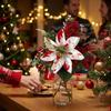 UV Resistant Artificial Poinsettia Bouquet Lush Leaves Xmas Faux Poinsettia  Christmas
