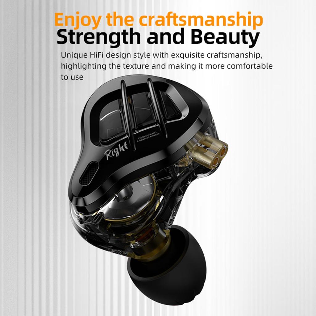 KZ ZAR 1DD + 7BA Гибридный драйвер HiFi Музыкальные наушники Проводные наушники-вкладыши 3,5 мм Спортивная игровая гарнитура