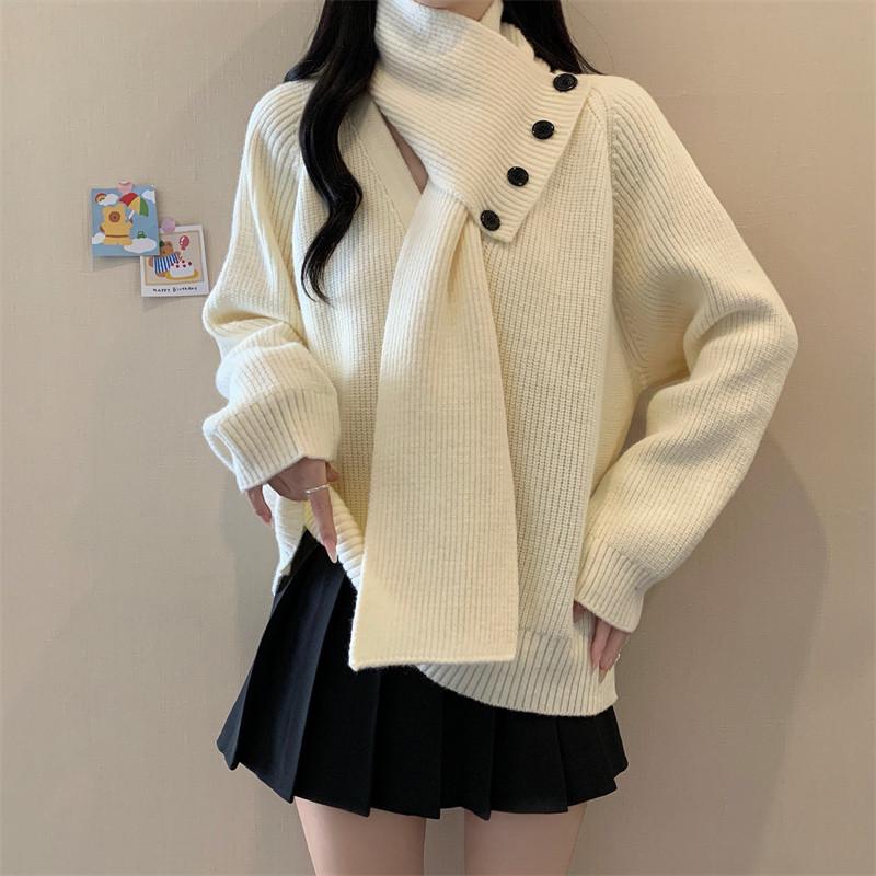 Sweater for Women Autumn Winter Thickened Warm Knitted Stretchy Long Sleeve Oversize Tops