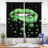 2 Panels 3D Digital Print Lovely Pink Red Glitter Eyelashes Eyes Rose Lips Girl Bedroom Thin Drapes Princess Living Room Window