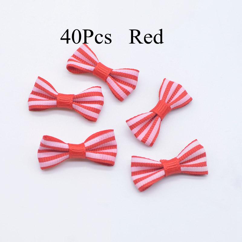 40 шт., мини-лента в рубчик, галстук-бабочка, аппликации, плоская задняя часть, орнамент для скрапбукинга, нашивки, аксессуары, принадлежности для рукоделия