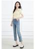 [Straight leg pants] Fashionable and casual high waist slimming women's jeans