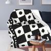 Chess Board Black And White Grid Checkered  Blankets Fleece Sofa Throw Blanket Portable for Couch Bedding Outdoor Throws