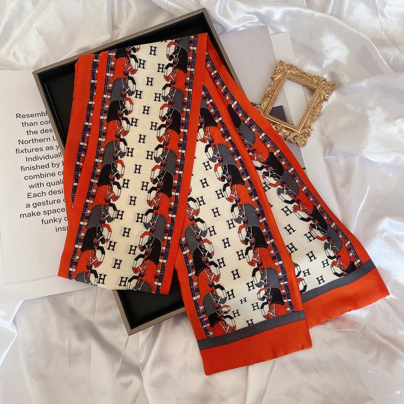 Women's Silk Floral Scarf: Lightweight, Long, and Ideal for Spring & Autumn