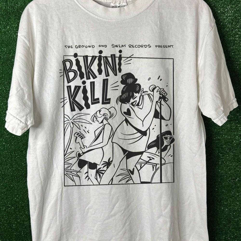 Хлопковая белая футболка унисекс группы Bikini Kill для концерта S5XL TR524 Футболка унисекс