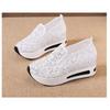 Fashion Women's Sneakers Floral Glitter Embroidery Mesh Sneakers for Women Slip On Casual Comfy Heeled Shoes Woman Wedges Shoes
