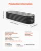 Metal Raised Garden Bed, 2.0 x 0.6 x 0.4 m Oval Outdoor Galvalume Planter Garden Box, Open Bottom Design, Large Planter Raised Bed for Growing