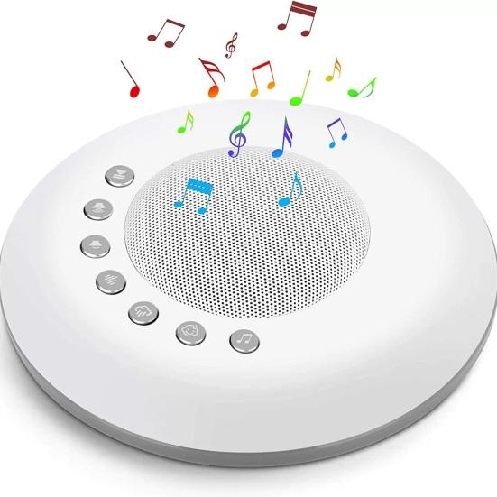 Sound Machine with 28 Soothing Sounds Adjustable Volume Rechargeable Compact Design White Noise Machine with Light