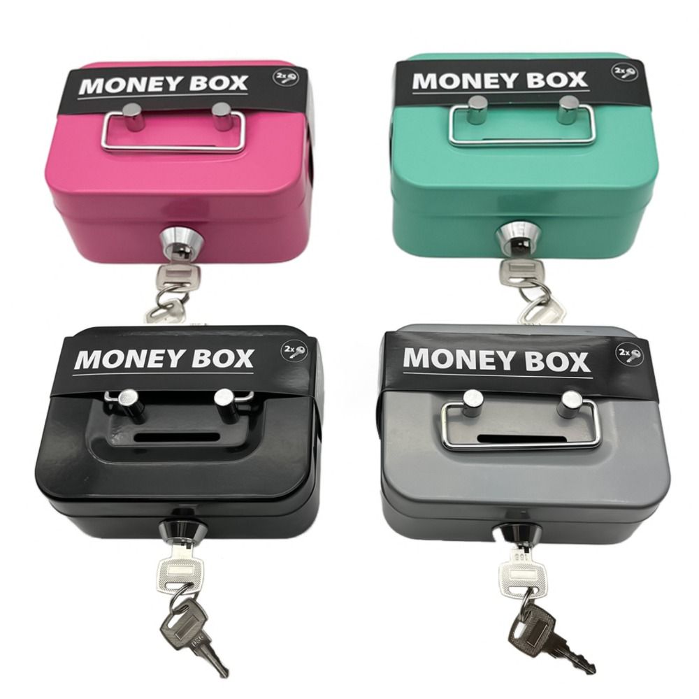4.53" X 3.35" Key Lock Cash Box Small Money Organizer Home Gadget Cash Storage Box Kids