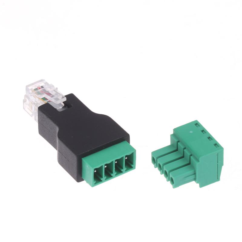 1/2 шт. 6P4C Штекер на 4-контактный винтовой клеммный преобразователь RJ11 Ethernet-разъем для телефонного приемника Удлинительный кабель-адаптер