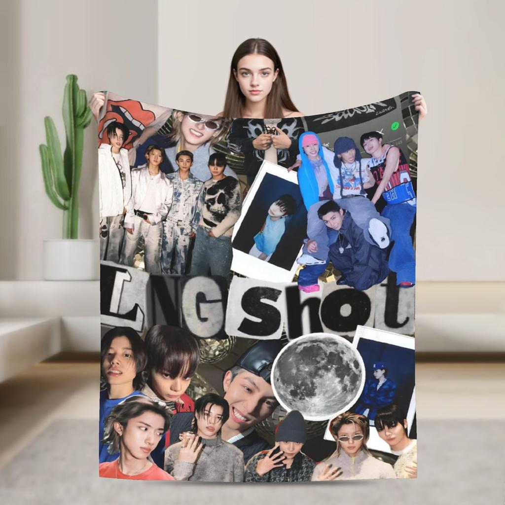 Kpop Group Lngshot  Printed Blanket For Men Women Ultra Soft  Throw Blankets for Bed 50x60 Inches Multi-size