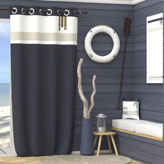 Cotton Eyelet Curtain 135x250 Cm ESPRIT MARIN, by Soleil d'Ocre