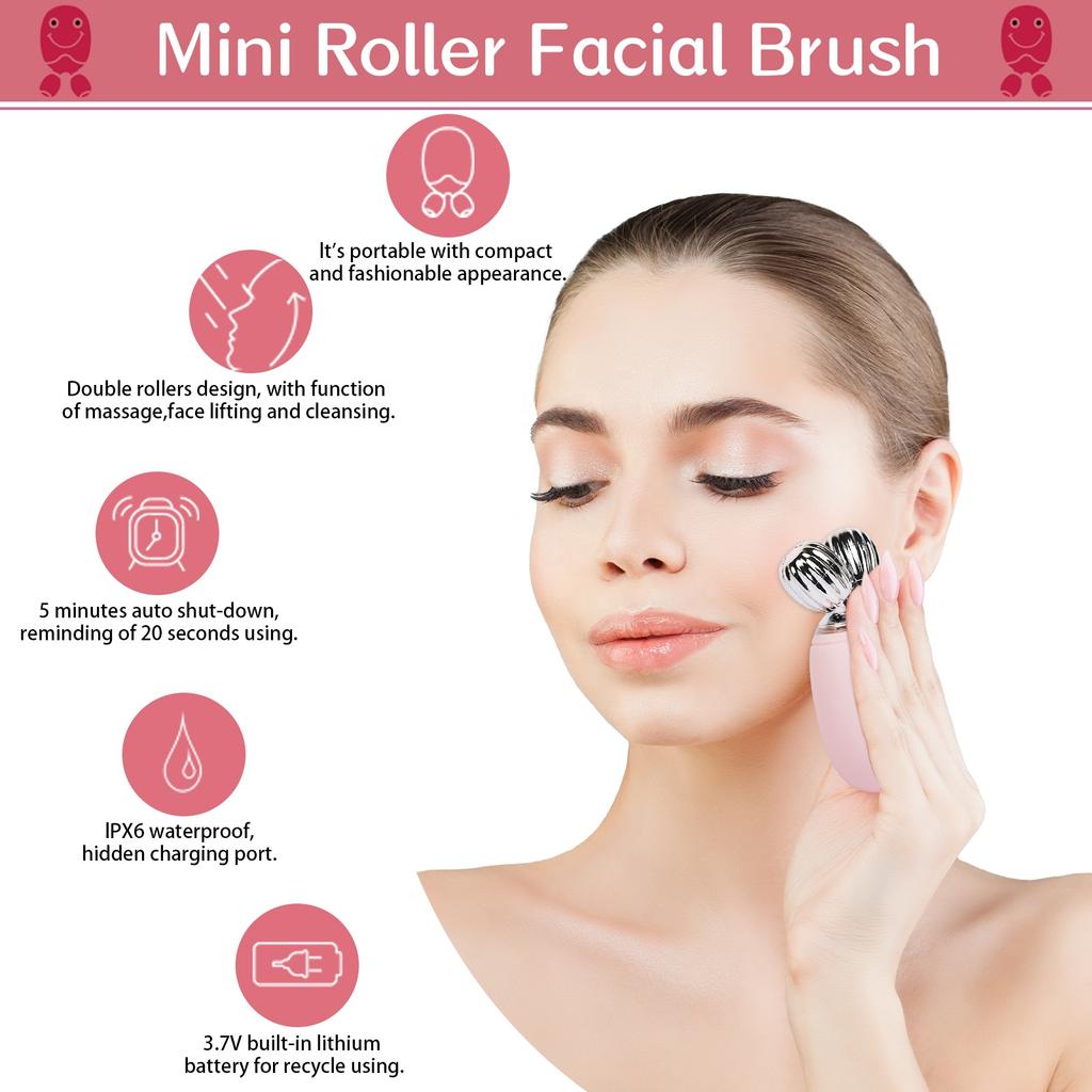 Sonic Facial Cleansing Brush Waterproof Face Scrub Rechargeable Face Brushes Exfoliating