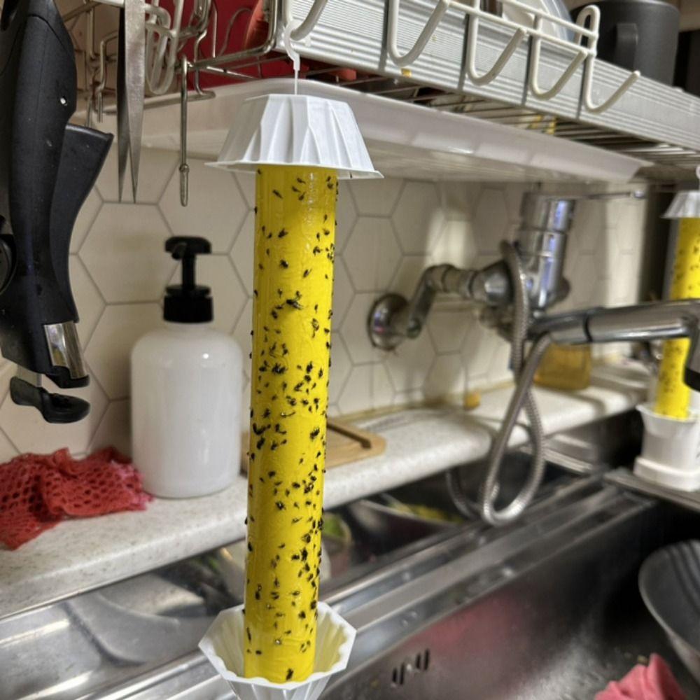 Plastic Hanging Fly Sticky Trap Sticks Adhesive Fly Catcher Fly Trap Tubes Catching Flies